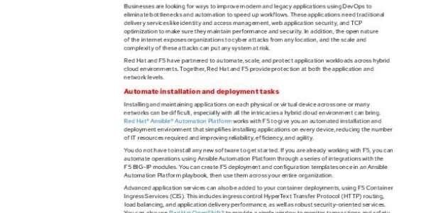 Automate network management with Red Hat and F5